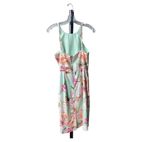 Black Halo Montego Mint Green Floral Halter Midi Dress - Picture 4 of 8